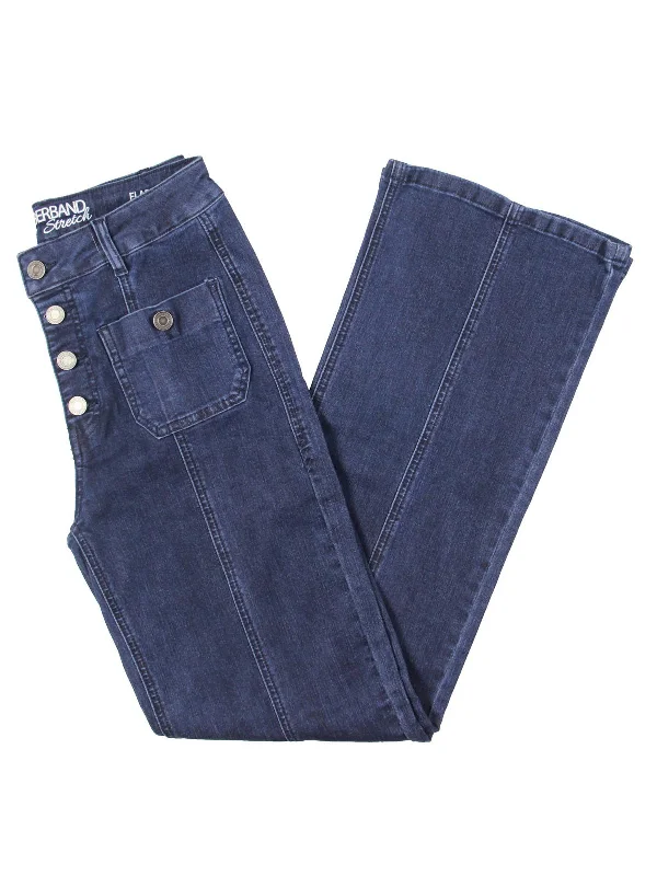 Womens High Rise Stretch Flare Jeans