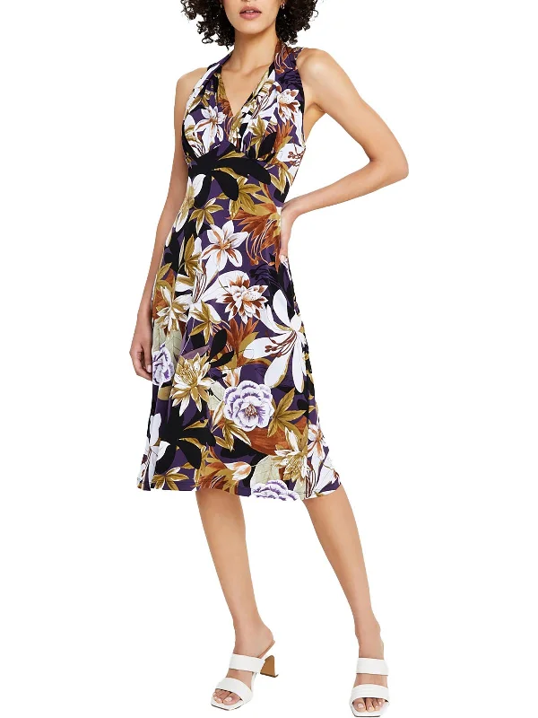 Relaxed Edge Look Womens Polyester Halter Dress