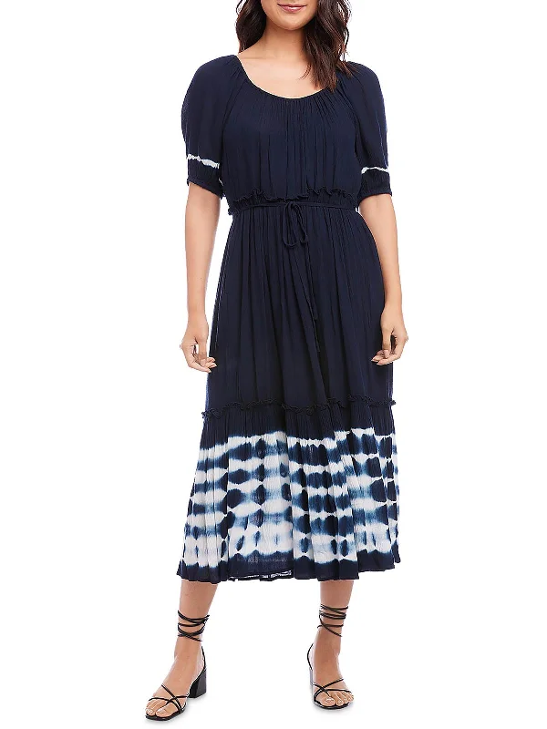 Soft Weekend Look Womens Tie-Dye Long Midi Dress