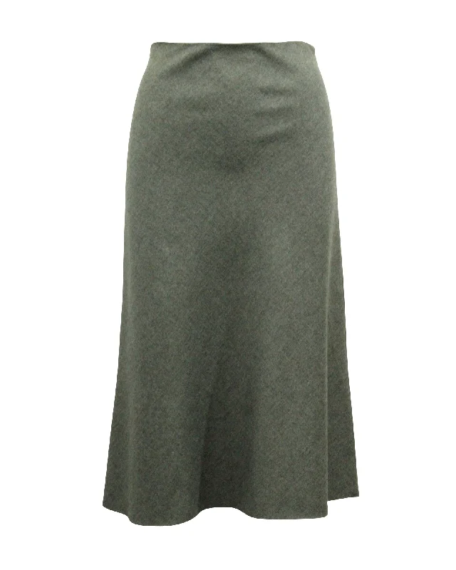 Theory High Rise Midi Skirt in Grey Viscose