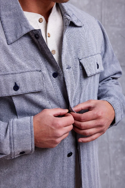 Summer Shirt Jacket In Navy