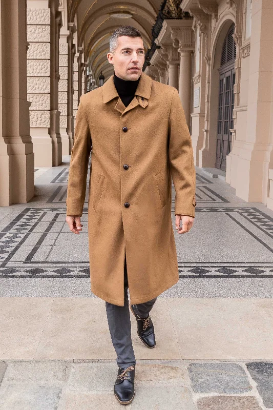 Sud Tiroler - Men's Loden Overcoat in Camel with zip out lining