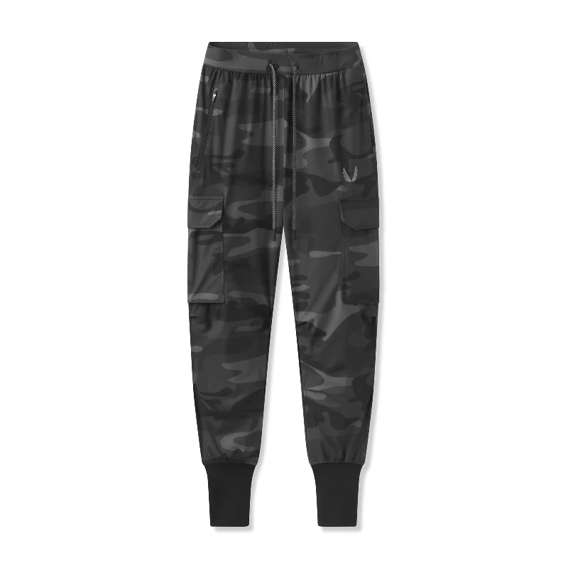 0825. Tetra-Lite® Cargo High Rib Jogger - Black Camo "Reflective"