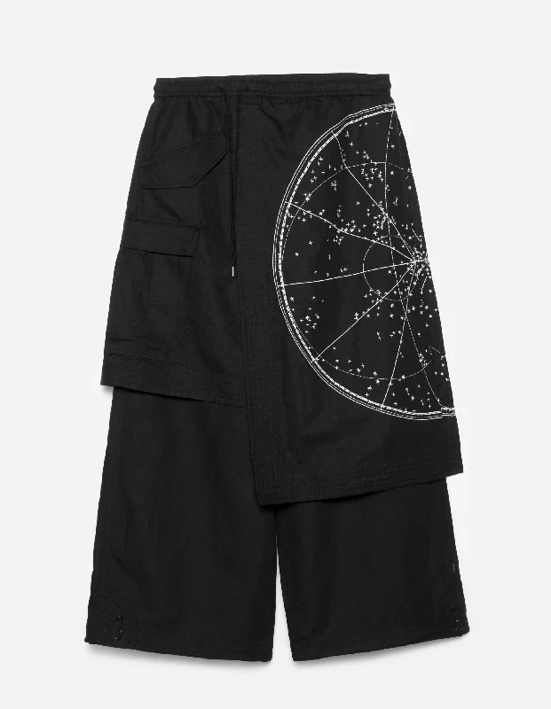 6017 Celeste Asym Cargo Hakama Pants Black