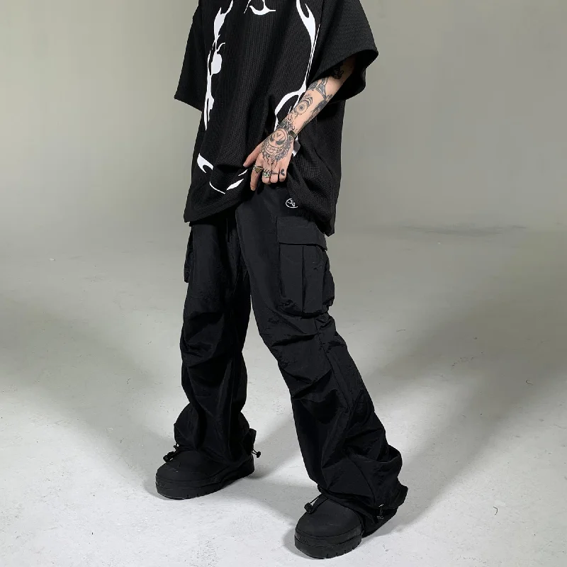 Label Embroidered Cargo Pants