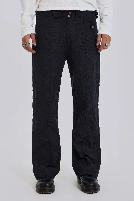 Black Creased Pants