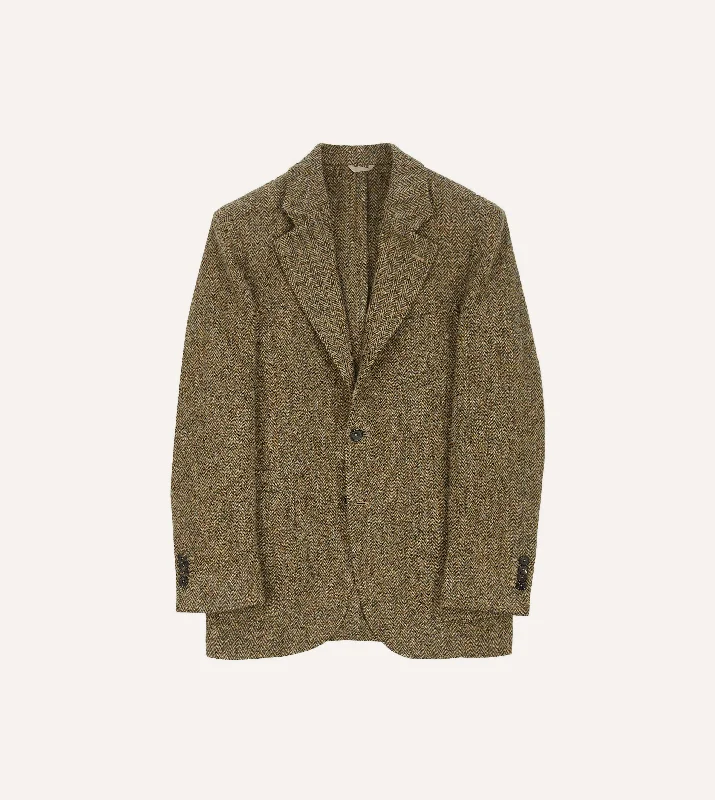 Brown Herringbone Harris Tweed Blazer