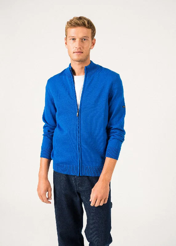 Cardigan zippé Colorado - à col montant, en laine mérinos (GITANE/NAVY)