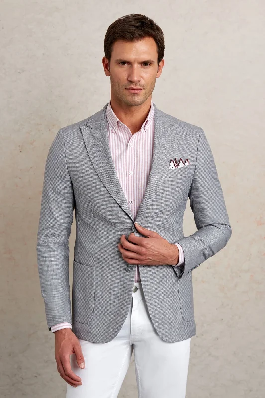 Comfort Fit Peak Lapel Stone Casual Blazer