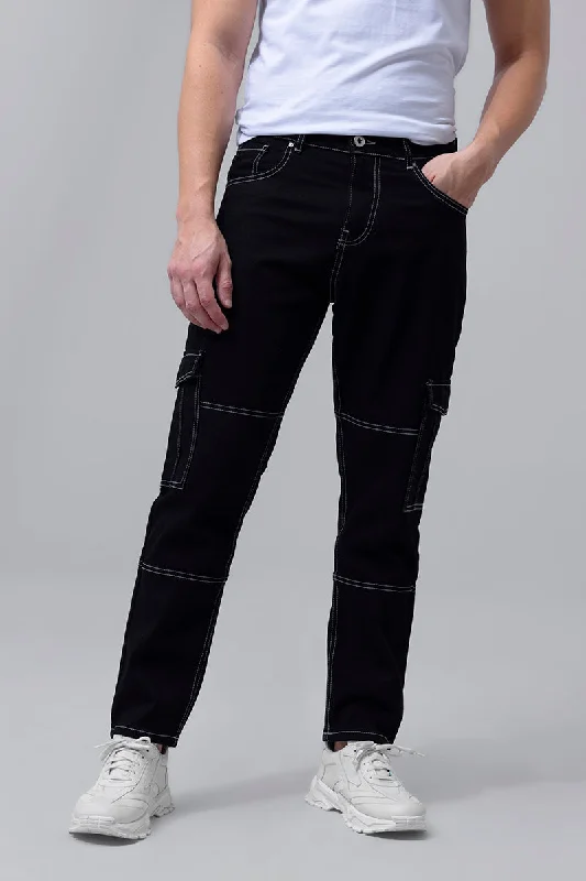 Heft Black Cargo Baggy Jeans