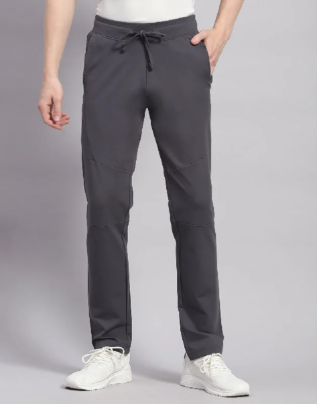 Men Grey Solid Regular Fit Lower