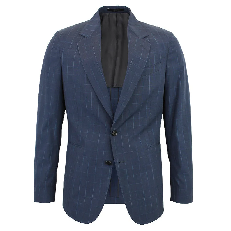 Paul Smith - Soho Fit Check Cotton Blazer in Blue