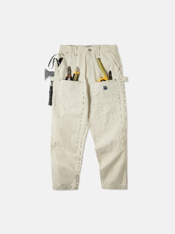 Retro White Lumberjack Pants