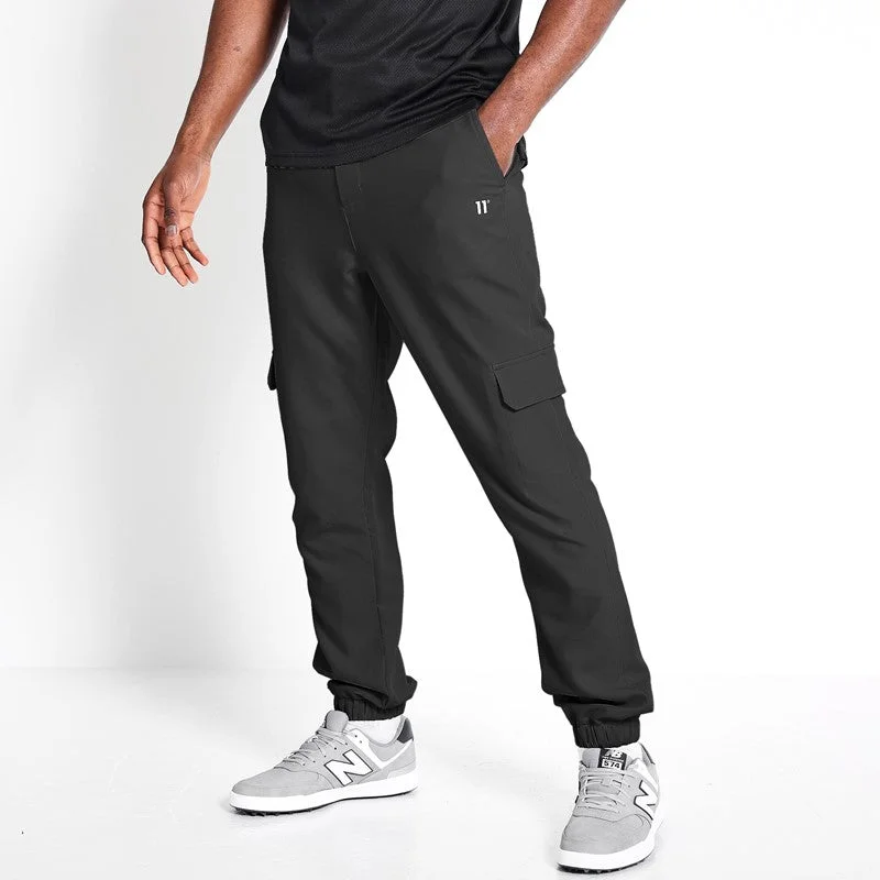 Stretch Cuffed Cargo Golf Trouser - Black