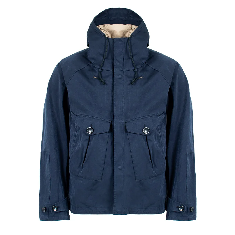 Ten C Hooded 2 Pocket Tempest Jacket Navy