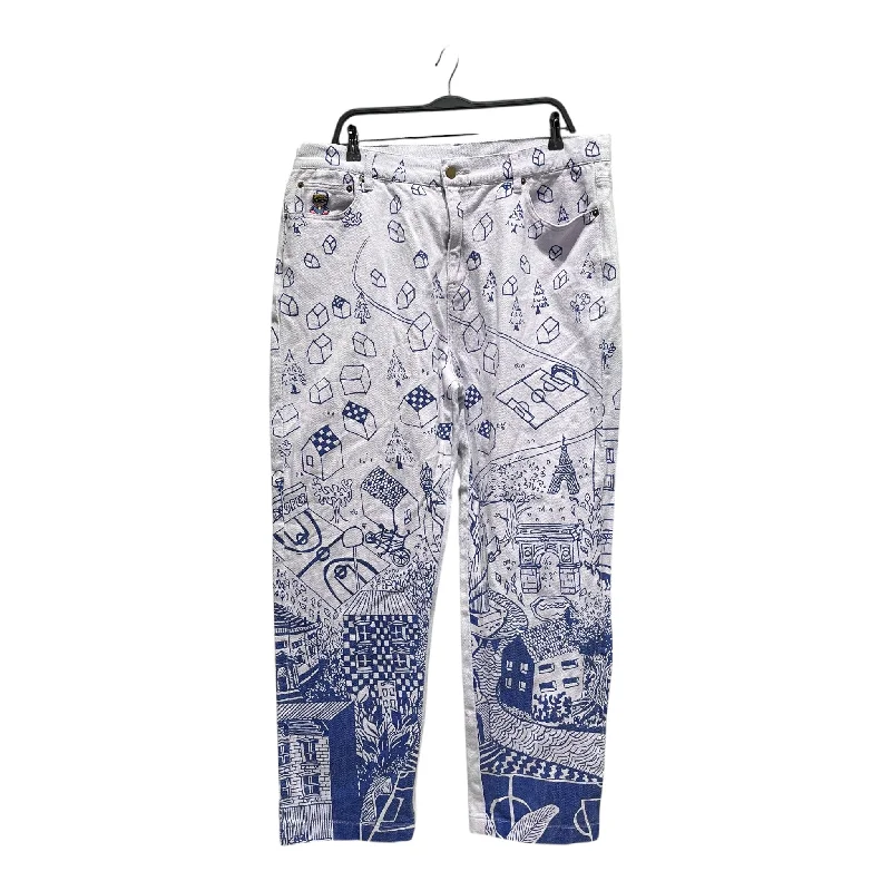 Tailored Sportwear KID SUPER/Straight Pants/38/Cotton/WHT/Graphic/HOUSES