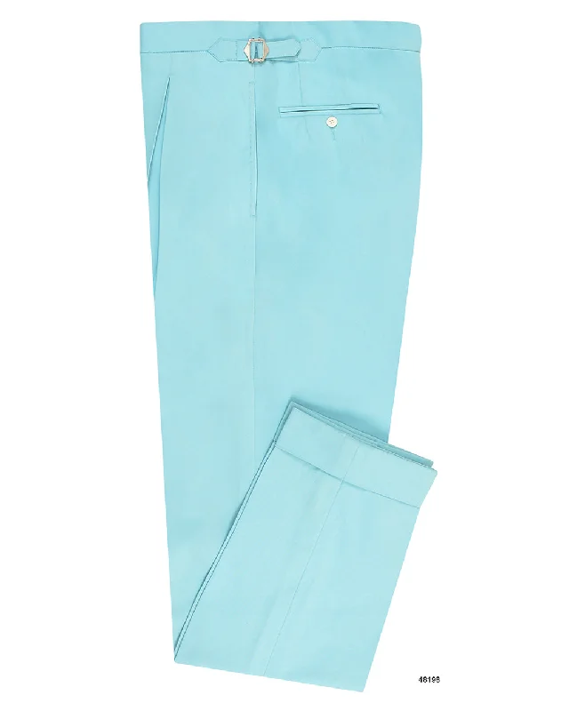 Rugged Chic Gulf Stream Blue Cotton Twill Pant