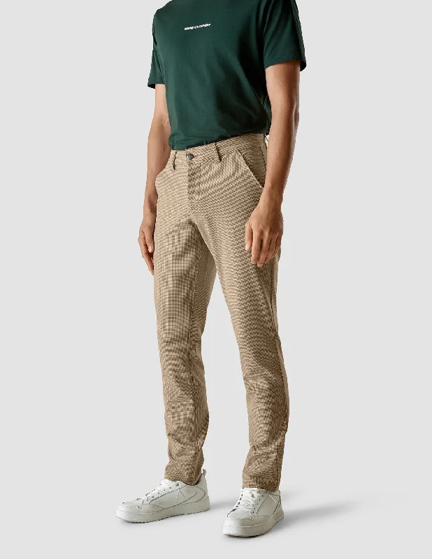 Relaxed Sport Look Essential Pants Slim Plaid Khaki