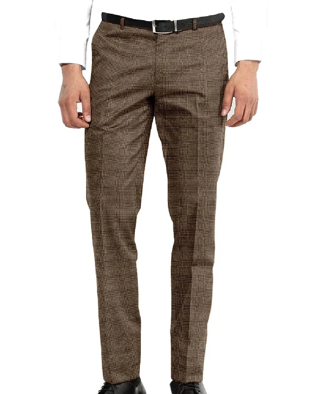 Casual Fitwear Minnis Flannel: Light Brown Glen Check Pants