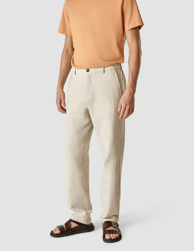 Elevated Weekend Linen Pants Relaxed Fit Sandshell