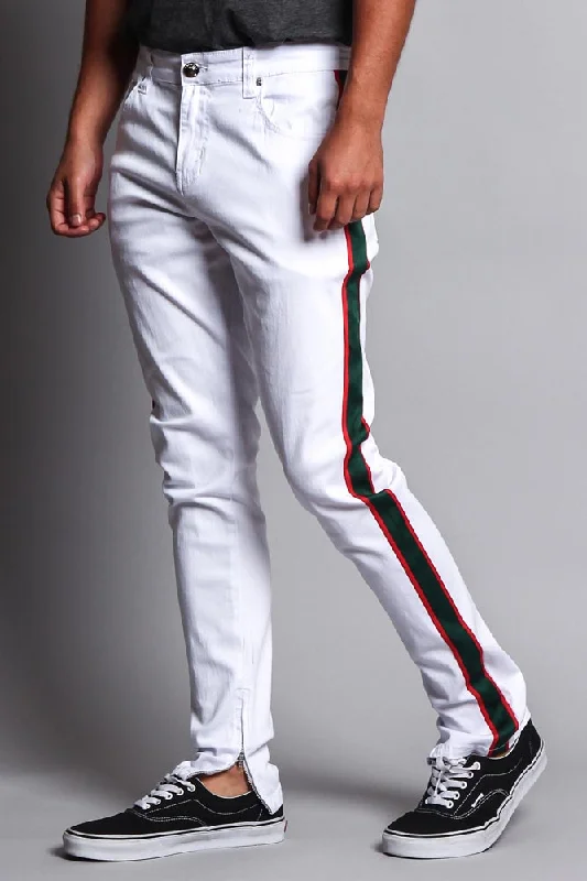 Elevated Weekend Look Men's G Stripe Zippered Track Style Pants