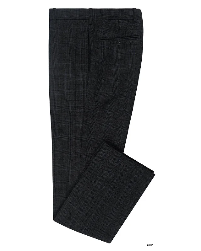 Bold Casual Look Minnis Fresco III  Pants: Grey Blue Prince of Wales Checks