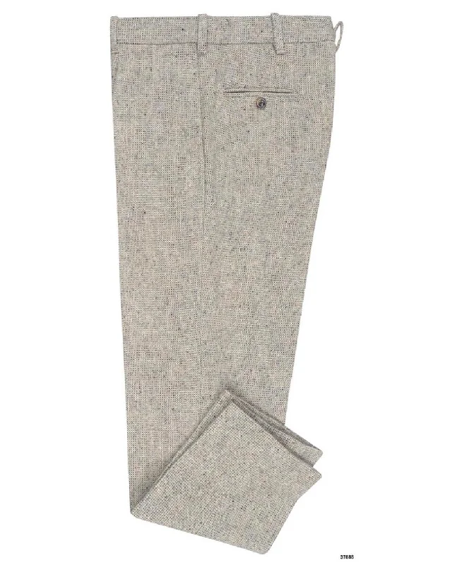 Modern Chic Outfit Molloy Plain Donegal Tweed Pants - Grey Opal