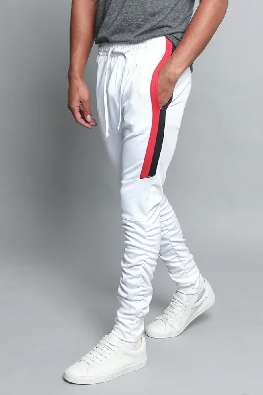 Relaxed Outerwear Scrunched Bungee Double Striped Track Pants