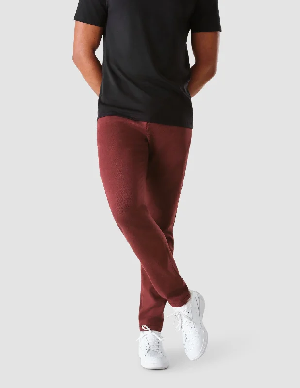 Retro Street Look Classic Pants Slim Bordeaux