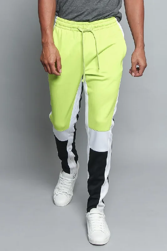 Weekend Edge Tri Colored Color Blocked Track Pants