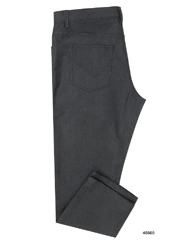 Modern Casual Look Waxed Jeans Charcoal Grey Jeans